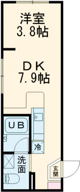 エストレビータII(ワンルーム/1階)の間取り写真