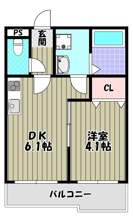 プレミアムスイート狭山駅前(1DK/3階)の間取り写真