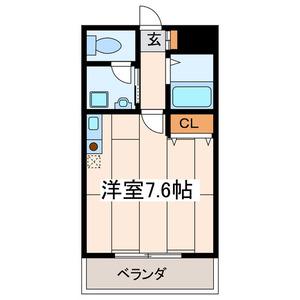 ヴェルテHATAYAMA(ワンルーム/2階)の間取り写真