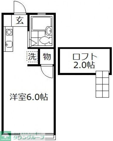 モジュール92(ワンルーム/2階)の間取り写真