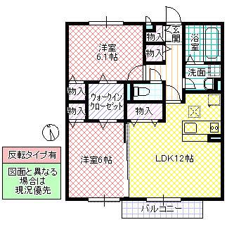 プランドール(2LDK/2階)の間取り写真