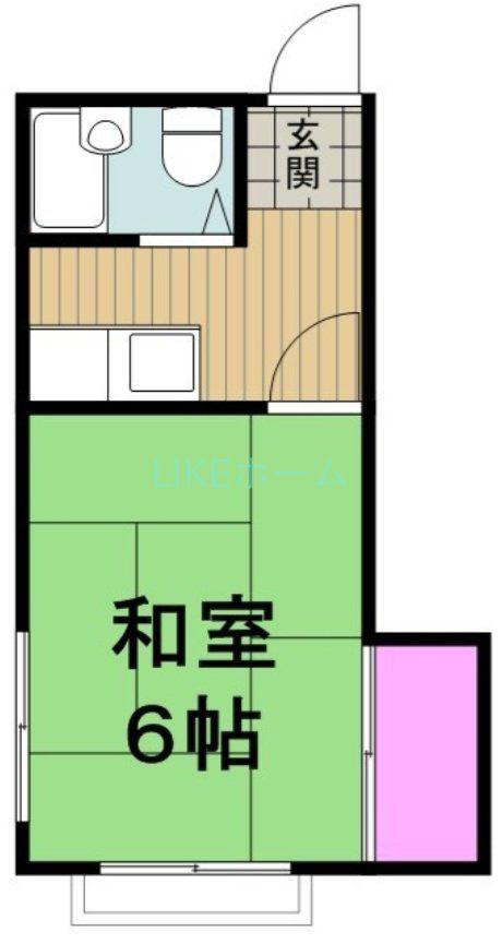 トップアイランドC(1K/1階)の間取り写真