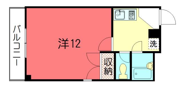 グラン都(1K/2階)の間取り写真