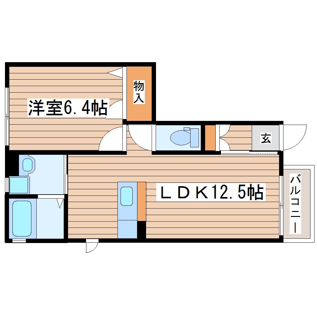 メゾンミュウ(1LDK/1階)の間取り写真