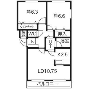 メゾンプルミエールK(2LDK/1階)の間取り写真