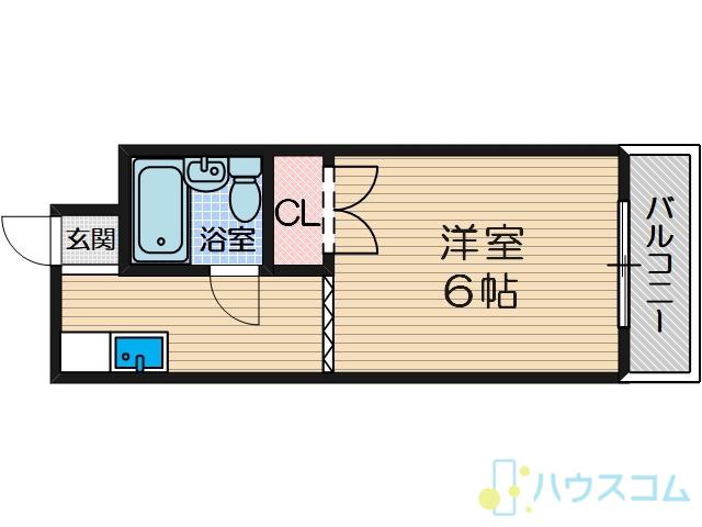 ウエストコート(1K/3階)の間取り写真