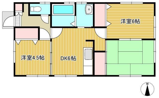 小田急小田原線 本厚木駅 徒歩20分 1階建 築34年(3DK/1階)の間取り写真