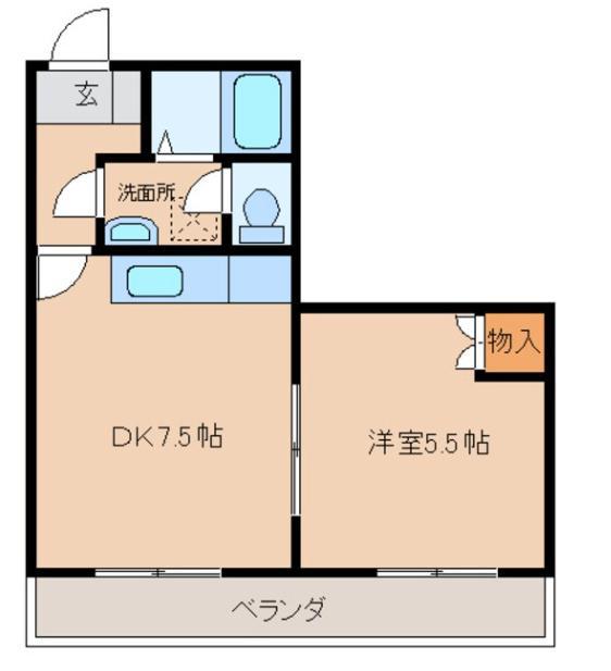 エルパティオ京町(1LDK/2階)の間取り写真