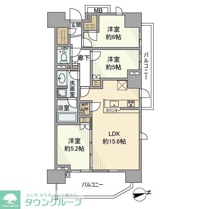 THE ITABASHI レジデンス ノース棟(3LDK/8階)の間取り写真