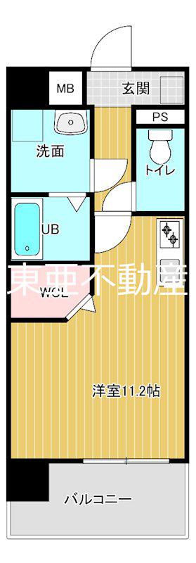 CORLUX新町(ワンルーム/6階)の間取り写真