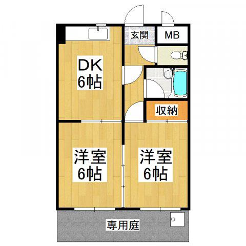 ロイヤルハイツ深井清水(2DK/3階)の間取り写真