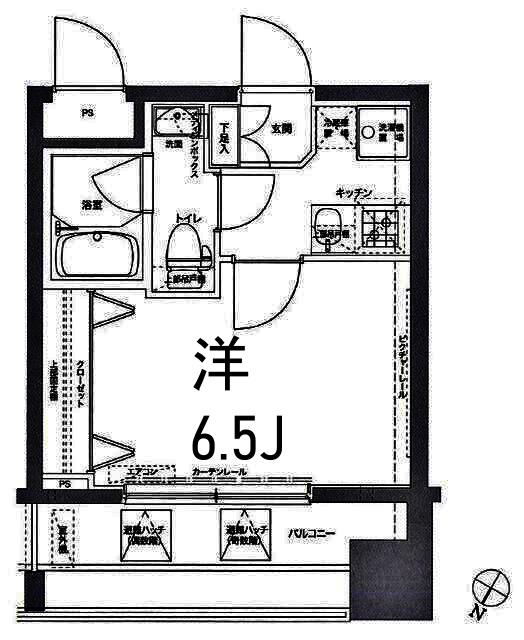 リクレイシア西横浜(1K/8階)の間取り写真