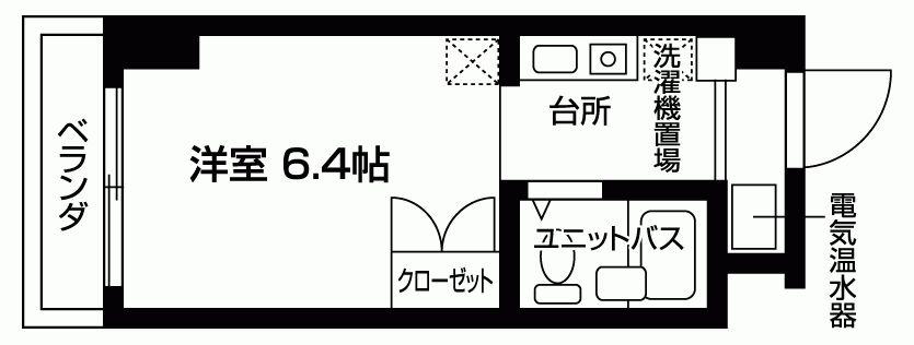 スチューデントハイツ本厚木(ワンルーム/5階)の間取り写真