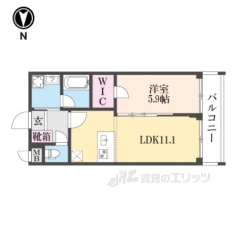 ベラジオ雅び京都洛央(1LDK/2階)の間取り写真