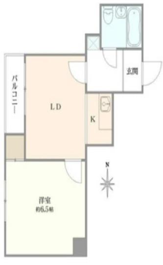 グランデージ要町(1DK/6階)の間取り写真