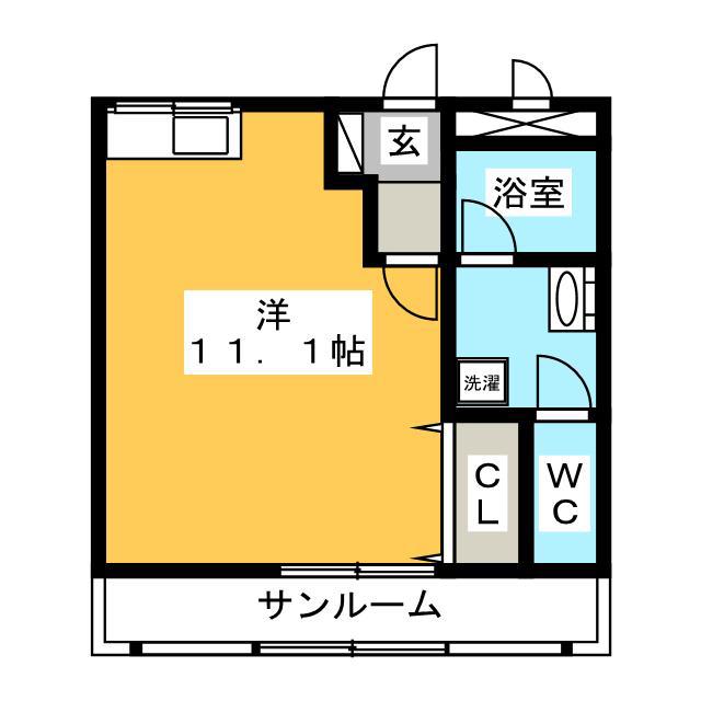 ハイツエクセル21(ワンルーム/2階)の間取り写真