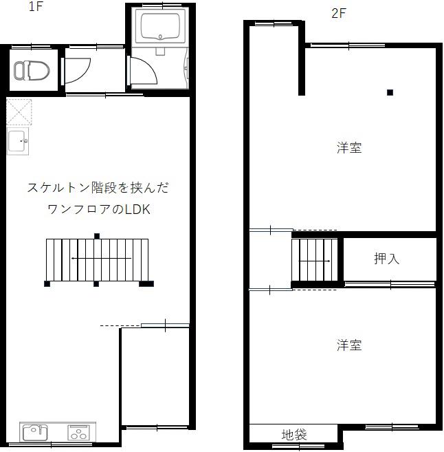 垣内町文化(2LDK/1階)の間取り写真