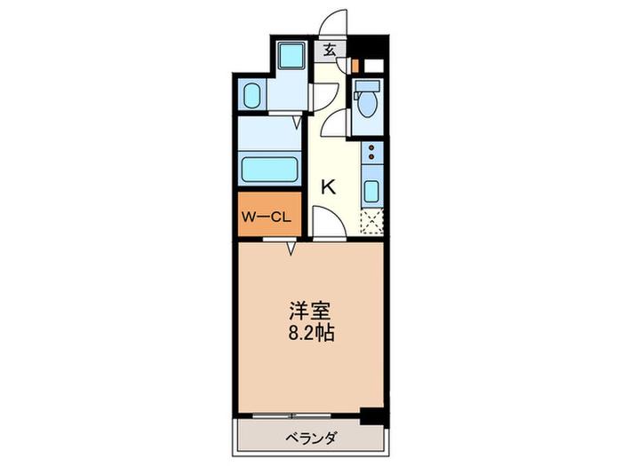 ヴィッラアプリーレ西新南(1K/3階)の間取り写真