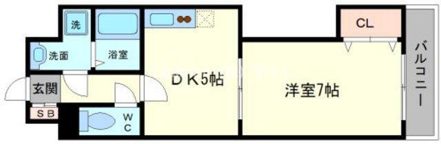 レインボーコートパートIII(1DK/5階)の間取り写真