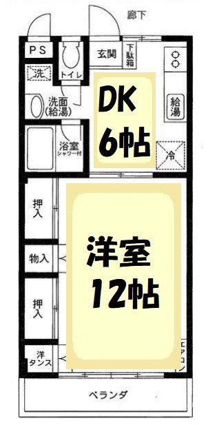 コンプレール(1DK/2階)の間取り写真