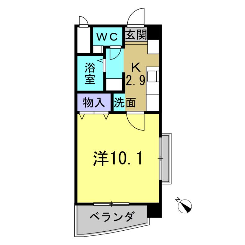 リュイールコンドウ(1K/3階)の間取り写真
