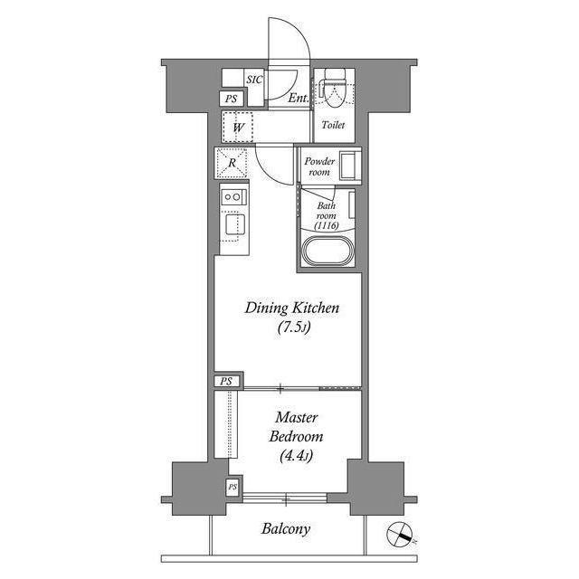 ACP RESIDENCE 浅草(1DK/2階)の間取り写真