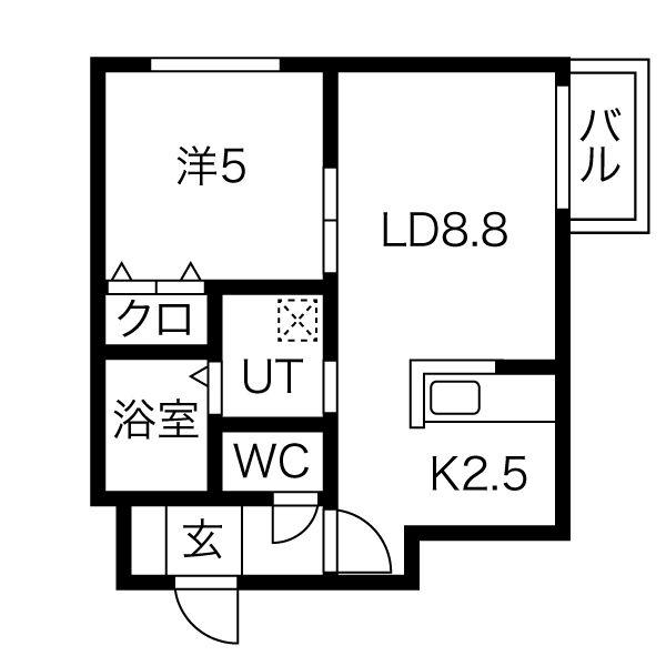 MTガーデンイースト(1LDK/2階)の間取り写真