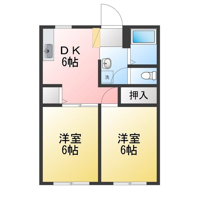 パナハイツ小川D棟(2DK/1階)の間取り写真
