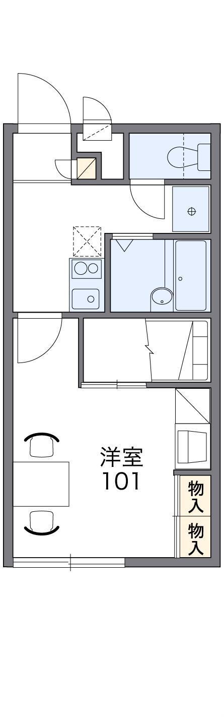 レオパレスフォレーゼ別府(1K/2階)の間取り写真