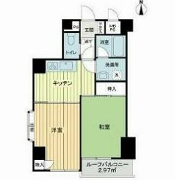 ライオンズマンション両国南(2K/2階)の間取り写真