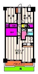 ルピナス鶴川 サウスステージ(2SLDK/1階)の間取り写真