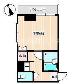 おざきビル(1K/3階)の間取り写真