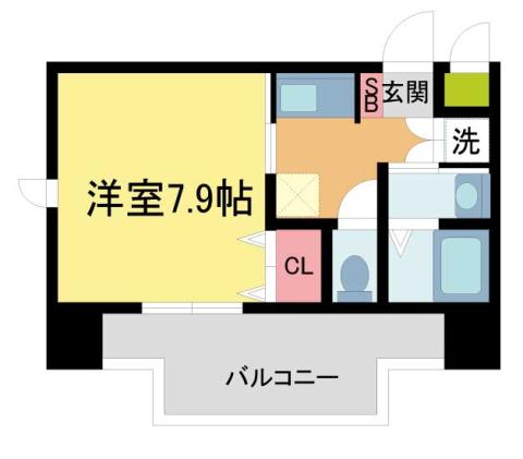 GLORYKISERA(1K/8階)の間取り写真