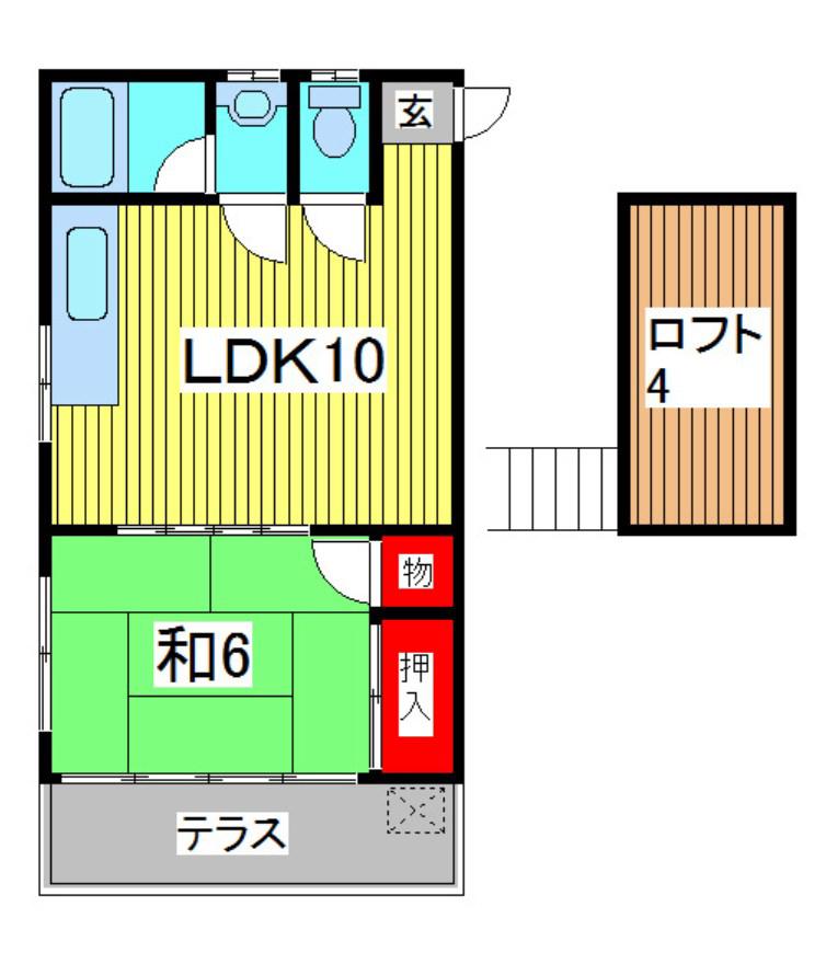 光洋ハイツ(1LDK/1階)の間取り写真