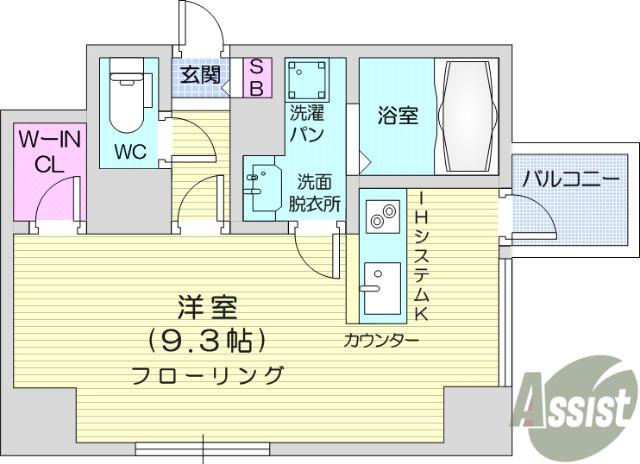 カスタリア大町(ワンルーム/8階)の間取り写真