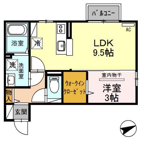 セブンワンテンJ(1LDK/2階)の間取り写真