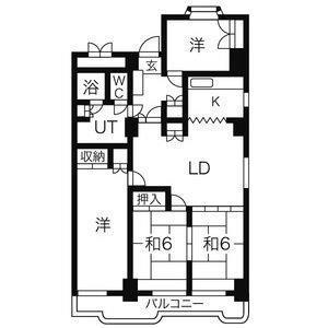 宝蔵院マンション(4LDK/3階)の間取り写真
