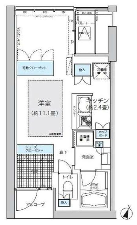 ガーデニエール砧 ウエスト(ワンルーム/4階)の間取り写真