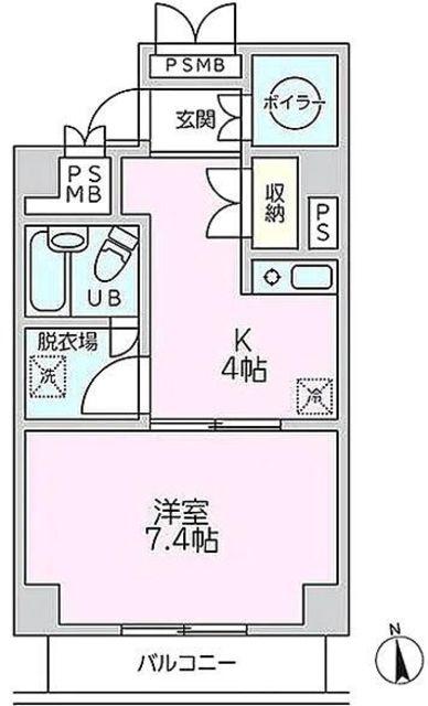 プラーズ梅屋敷(1K/5階)の間取り写真
