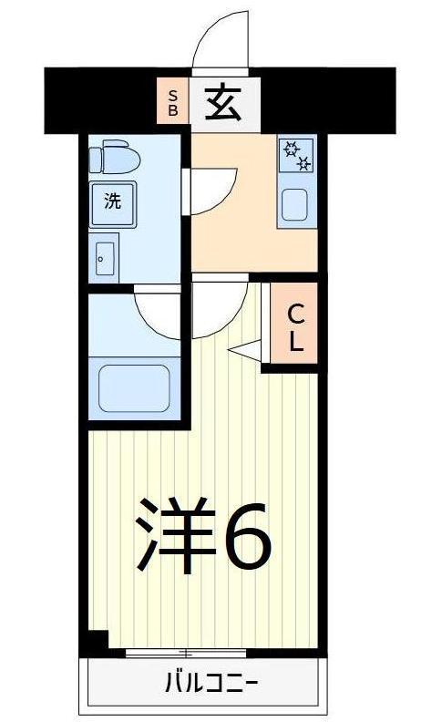 メインステージ亀有(1K/6階)の間取り写真