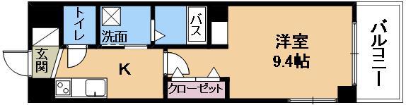 KDXレジデンス南草津(1K/8階)の間取り写真