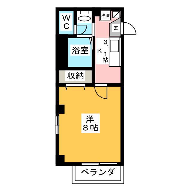 ルシエール横濱(1K/3階)の間取り写真