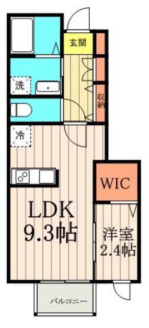ドゥ・ヴィラージュII(1LDK/1階)の間取り写真