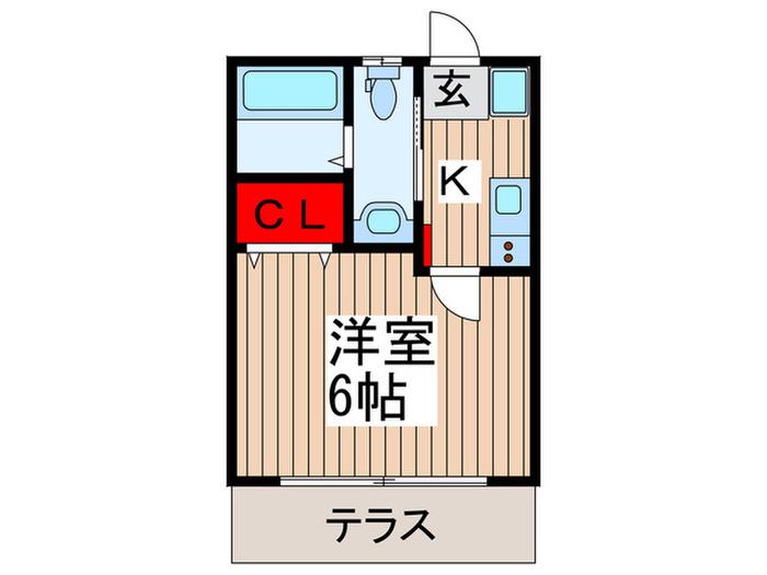 ガーデンスクエア日進(1K/1階)の間取り写真