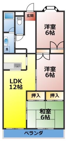 ニュークリーンシティ(3LDK/4階)の間取り写真