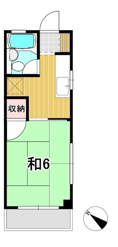 石川ハイツ(1K/2階)の間取り写真