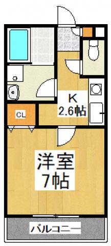 UNE BRISE(1K/1階)の間取り写真