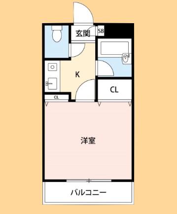 ベルファース朝霞台(1K/1階)の間取り写真