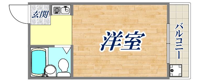 クレアドル芦屋西(1K/1階)の間取り写真