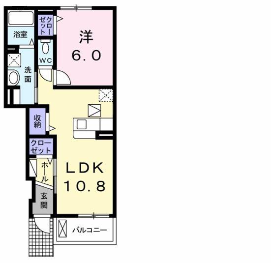 リバーサイドレジデンス(1LDK/1階)の間取り写真